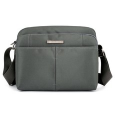 男款帆布單肩包, 灰色