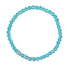 晶鑽幸運水晶系列手鍊, 18cm, 水藍綠