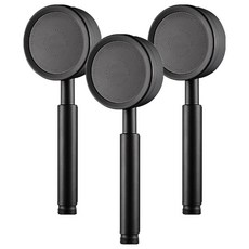 World Clean Tornado不鏽鋼淋浴蓮蓬頭, 3個, 黑色