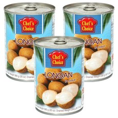 쉐프의초이스푸드 롱간 과일통조림, 565g, 3개