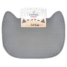 Catfeet 貓型防落砂踏墊 雙層設計 環保EVA材質, 小(44 x 33cm), 灰色, 1個