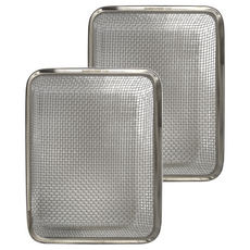 SHIMOYAMA 304不銹鋼方形盤 網籃 KM CO 2個, 不鏽鋼色, 1組