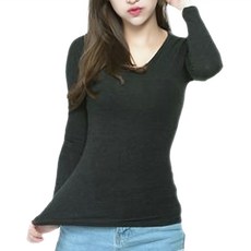 Free King 富立金 女款極速V領發熱衣 台灣製, M, 黑色