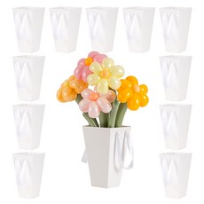 joyparty 花束花氣球專用紙袋, 12個, 白色