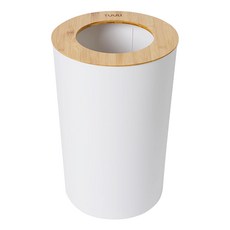 CS Living Tully Naturalism 竹圓形垃圾桶 20L, 白色, 1個