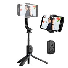 TOKQI 데일리 탈부착 스탠딩 홀더 스마트폰 셀카봉 삼각대 106cm, 블랙 + 블루, 1개, C01