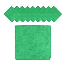 World Clean 高級經編超細纖維抹布 中型, 綠色, 10個