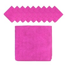 World Clean 高級經編超細纖維抹布 中型, 10個, 粉紅色