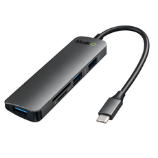 MoBiQ Type-C 5合1多功能集線器, EM-ACH41P, 混合顏色, 1個
