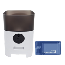 UTA 遠端觀看寵物餵食器 + 寵物飲水機 另附6組過濾棉 PW3 + PW7, 餵食器 古董白 + 飲水機 顏色隨機, 1組