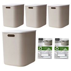 Gagyoo現代圓角收納箱 L*2個+標籤牌 2個組, 灰色, 4組