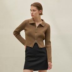 AtelierNain 女款雙向拉鍊羅紋針織衫 R-CD-2051