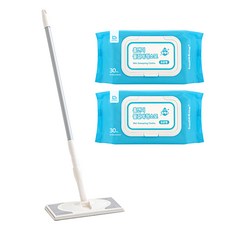 Home&Me 除塵布專用平板拖把 + 濕拖巾 中型 附蓋 2入組, 1套