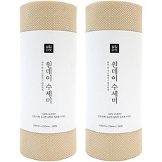 不織布紙巾 60入, 2捲, 米色