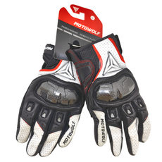 Motowolf 摩托車騎行真皮防摔手套 MDL0305 150g, 白色