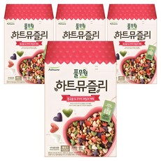 풀무원 하트뮤즐리 통곡물 앤 3가지 과일과 야채 시리얼, 320g, 4개