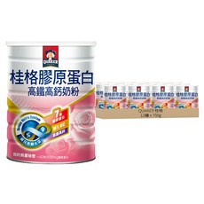 QUAKER 桂格 膠原蛋白高鐵高鈣奶粉, 750g, 12罐