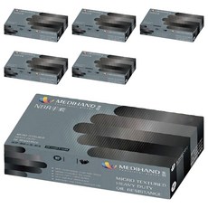 MEDIHAND 美恆 NBR手套 微粒止滑厚款 5.5克 100支, 黑色, L, 6盒