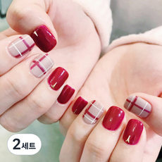 ecody Cozy Wine亮點美甲貼 24入, 混色, 2組