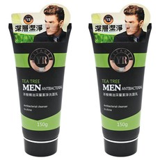 YR 葉璐芝 男性茶樹精油洗面乳 深層潔淨抗菌, 150g, 2條