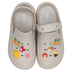 CHOOP 女款厚底輕便布希洞洞鞋, 250, 奶茶色