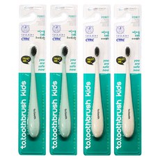 Medidenco 牙刷兒童兒童牙刷 2p, 2入, 象牙色，淺綠色, 2組