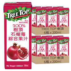 TREE TOP 樹頂 100%石榴莓綜合果汁, 200ml, 12瓶