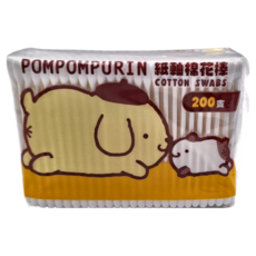 布丁狗 紙軸棉花棒 200支 100%純棉 清潔耳部及眼部化妝, 4包