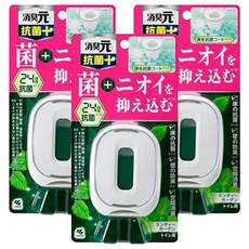 小林製藥 消臭元抗菌+廁所用三效除臭芳香劑, 24小時抗菌, 薄荷清香, 6.8ml, 3個