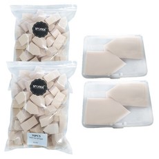 一次性小塊粉撲 50入 + 收納盒組, 單一顏色, 2套