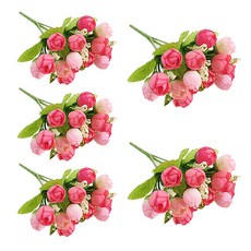 ABM 미니장미 조화부쉬, 핑크, 5개