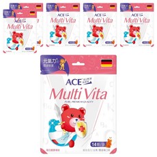 ACE SUPER KIDS 綜合維他命軟糖, 德國進口, 10種維生素, 14顆/袋, 2.8g, 6包