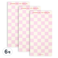 PAPERIAN Do Not Disturb 棋盤格便條紙, 80入, 6個, 粉紅色
