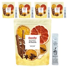 로우차 크리스마스 홈파티 고급형 뱅쇼키트 45g + 꿀스틱 10g 세트, 5세트, 55g