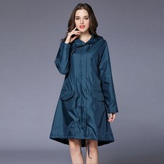 Blue Season女款雨衣高爾夫機能性防水防風連帽夾克雨衣, 孔雀藍