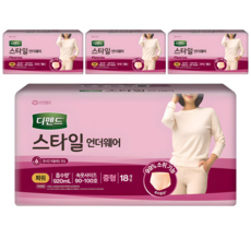 디펜드 여성용 스타일 언더웨어 성인기저귀, 중형, 18개입, 4개