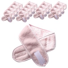 A'hope 固定頭髮魔鬼氈洗臉髮帶, 寶寶粉, 15個