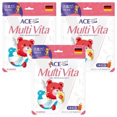 ACE SUPER KIDS 綜合維他命軟糖, 德國進口, 10種維生素, 14顆/袋, 2.8g, 3包