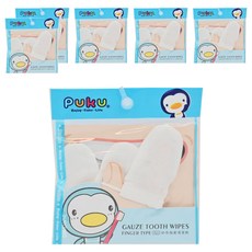 PUKU 藍色企鵝 紗布指套清潔刷 3個入, 6包