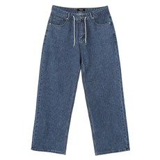 맨투고 남성용 밴딩 스트링 데님 면 팬츠