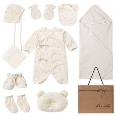 withorganic 蝸牛印花彌月禮盒10件組