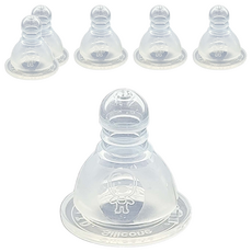 PUKU 藍色企鵝 母乳實感標準三孔奶瓶用奶嘴 矽膠材質 耐熱150度C, 6個月以上, 6個