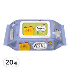 앙쥬르 45 물티슈 캡형 랜덤 발송, 45g, 80매, 20개