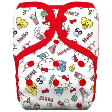 THiRSTiES 游泳尿布褲 SANRIO聯名款 Hello Kitty My Friends 適用3-8kg, S, 1件