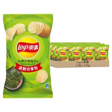 Lay's 樂事 洋芋片 九州岩燒海苔, 119g, 12包