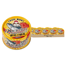 東和食品 How Mama 無添加蕃茄汁鯖魚罐頭 黃罐, 230g, 18罐