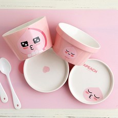 카카오프렌즈 시그니처 1인식기세트, 어피치, 국그릇 + 공기 + 찬기 2p