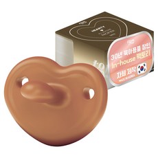 티지엠 유아용 올 실리콘 하트 쪽쪽이, 미니 (0~3개월), 마룬, 1개
