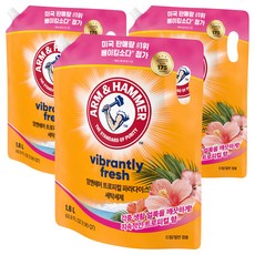 암앤해머 트로피컬 파라다이스 일반 드럼 액상세제 리필, 1.8L, 3개