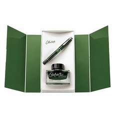 PELICAN 派力肯 鋼筆經典M205橄欖石瓶墨水禮品套組, EF, 黃綠